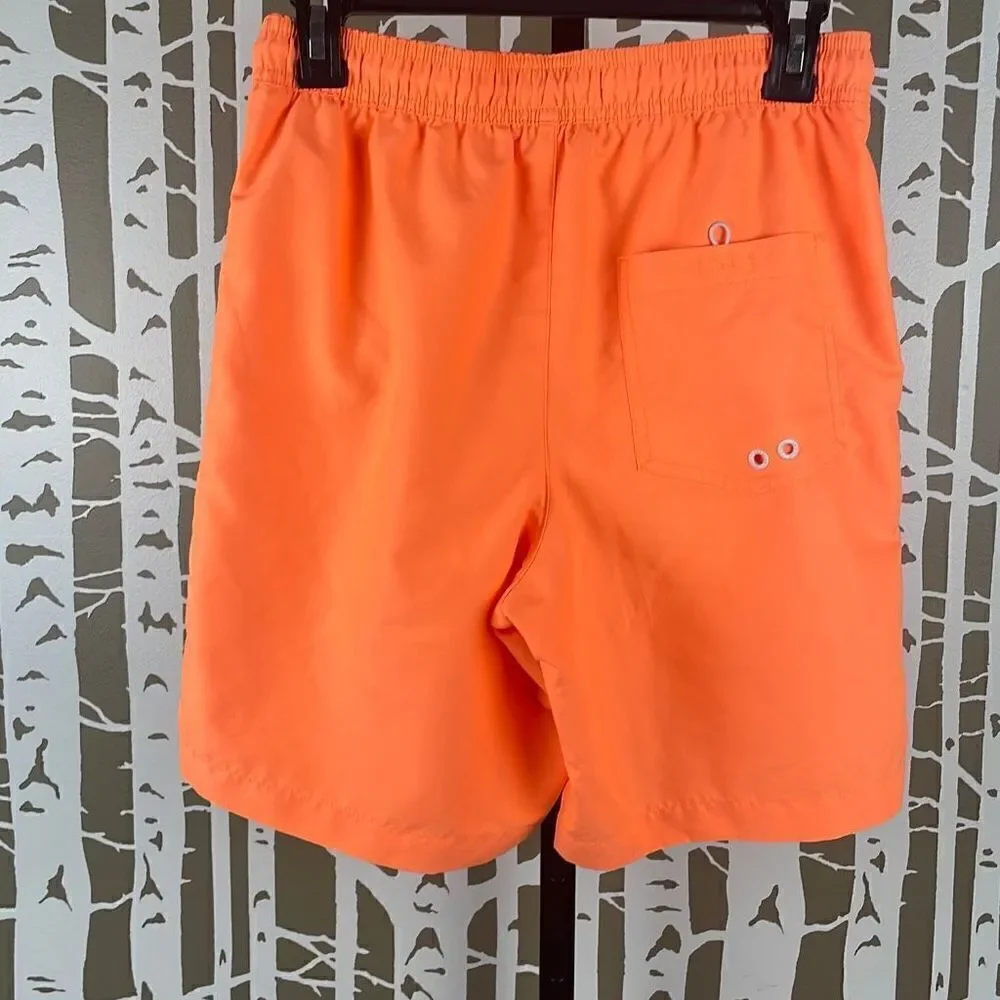 American Eagle Outfitters Men’s Bright Tangerine Orange Swim Trunks Board Shorts
